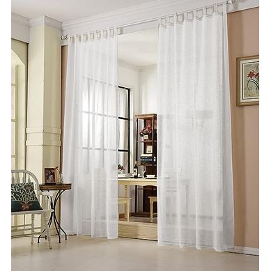 1 Pièce Rideau Voilage. Décoration Pour Fenêtre. Suspension à Pattes. 140x225 Cm. Blanc. Vh5864ws