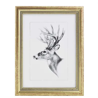 1 Pièce Cadre De Photo En Bois Artos Style Façade En Verre.30x40 Cm.or