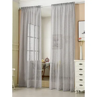 2 Pièces Rideaux Semi-transparents. Suspension Avec Passe-tringle. 140x175cm. Gris Clair. 2 Pièces Rideaux Semi-transparents. Suspension Avec Passe-tringle. 140x175cm. Gris Clair.