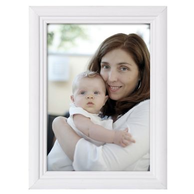 Cadre Photo En Bois Et Vitre. Cadre Photo De Style Artos. Façade En Verre. 30x45cm Environ. Blanc