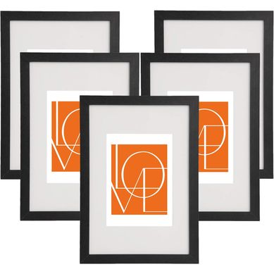 Cadre Photo Lot De 5 Pièces Noir 10x15cm Cadre En Mdf Design Simple Avec Passe-partout