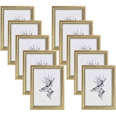 10x Cadre Photo 20x30 Cm Cadre En Bois Et Verre Décoration Maison Artos Style Or