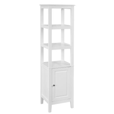 Colonne De Rangement Salle De Bain SoBuy - 2 Portes Et étagères Ouvertes, MDF Blanc 45x41.5x170 Cm