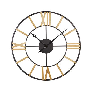Horloge Murale En Fer Ø 80 Cm Noir Et Doré Valsot