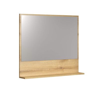 Miroir De Salle De Bain 80cm Avec Étagère Chêne Décor