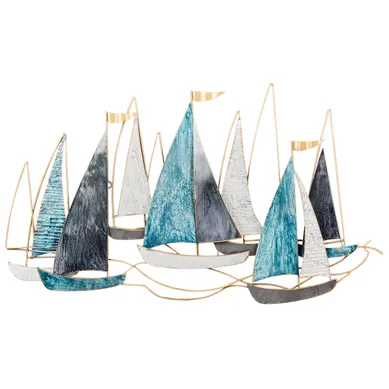Décoration Murale Bateau Bohrium 50 Cm Métal Bleu Décoration Murale Bateau Bohrium 50 Cm Métal Bleu