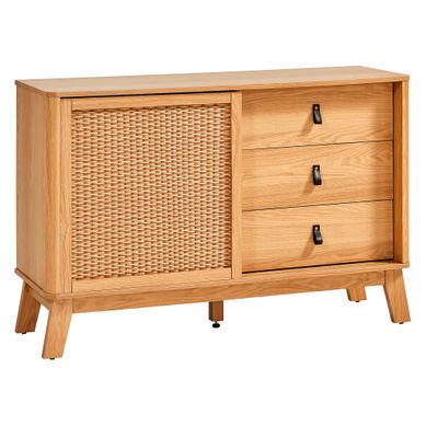 imitation rotin MALANG  L.120 cm imitation chêne et