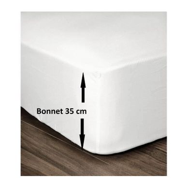 avec Bonnet de 30cm Vision Drap Housse Rouge 180x200cm 100/% Coton