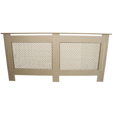 Cache Radiateur En Mdf Naturel À Motif Grillagé 172 Cm X 82 X 18,8 Cm