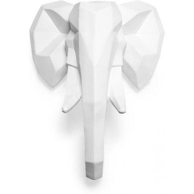 Tête D'éléphant Origami - Résine Blanc