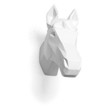 Tête De Cheval Origami - Résine Blanc