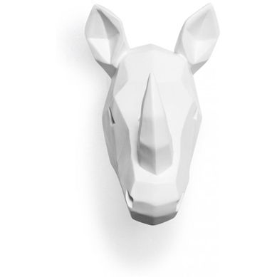 Tête De Rhinocéros Origami - Résine Blanc