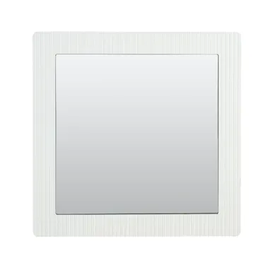 Miroir Mural Carré 80x80 Cm Avec Cadre Bois, Blanc
