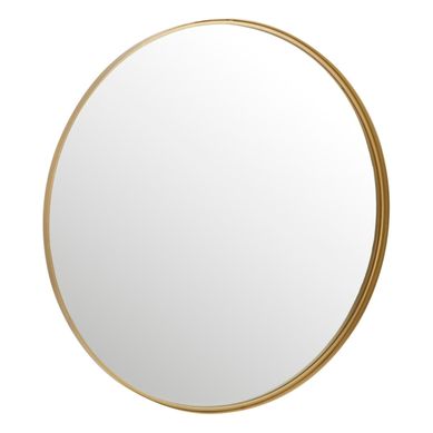 Miroir Mural Rond Design "bord Métal" 110cm doré