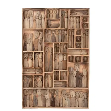 Décoration Murale "famille Masques" 150cm Beige