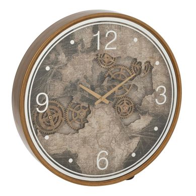Horloge Murale "carte Europe" 60cm Doré