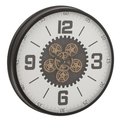 Horloge Murale Engrenage "frosted" 60cm Noir et Blanc