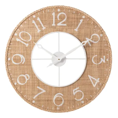 Horloge Murale Déco "sodi" 60cm Naturel et Blanc
