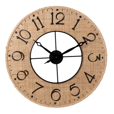 Horloge Murale Déco "sodi" 60cm Naturel et Noir