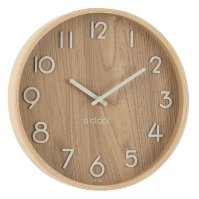 Horloge Murale En Bois "marion" 30cm Naturel