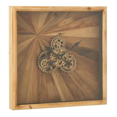 Horloge Murale Engrenage "chalet" 60cm Naturel
