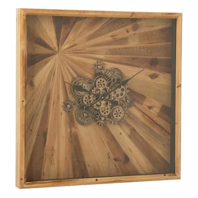 Horloge Murale Engrenage "chalet" 80cm Naturel
