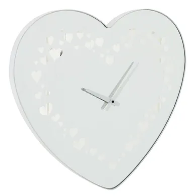 Horloge Murale En Verre "cœur" 60cm Blanc