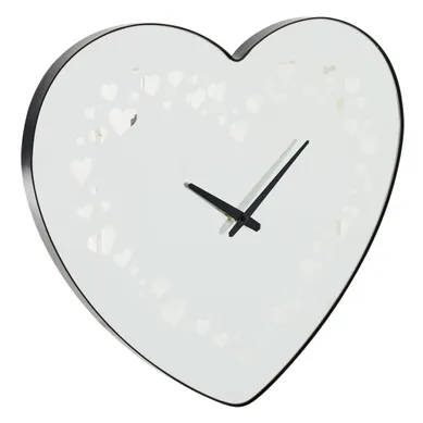 Horloge Murale En Verre "cœur" 60cm Noir