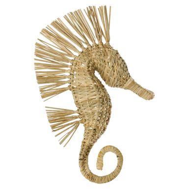 Déco Murale Hippocampe Herbe "nut" 40cm Naturel