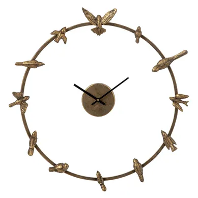 Horloge Murale Oiseaux "vera" 57cm Doré