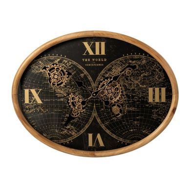 Horloge Murale Ovale En Métal "zohra" 79cm Noir