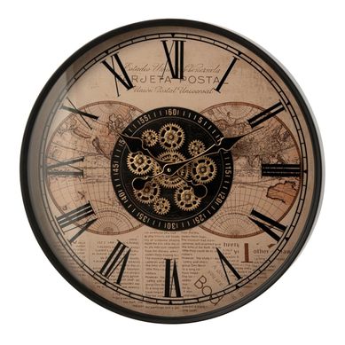 Horloge Murale Ronde Mappemonde "sofie" 60cm Beige