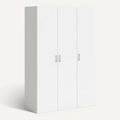 Armoire 3 portes ouvrantes SPACE L. 115,8 cm blanc vue 3/4