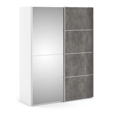 L.150 cm GLASS  blanc et imitation béton