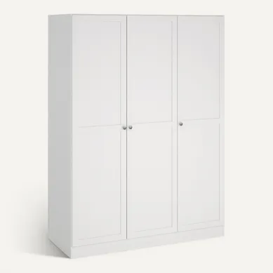 Armoire 3 portes L. 147 cm BILLUND blanc vue 3/4