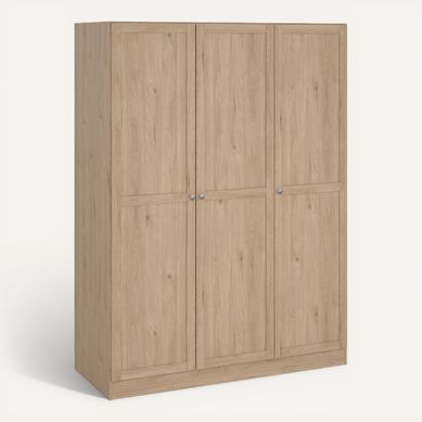 Armoire 3 portes L. 147 cm BILLUND imitation chêne vue 3/4