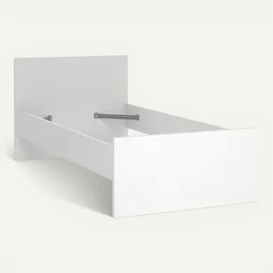Lit 90x190 cm BEST blanc mat vue 3/4
