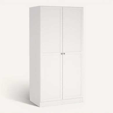Armoire 2 portes L. 98,5 cm BILLUND blanc vue 3/4