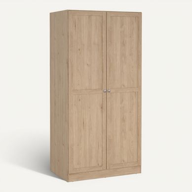 Armoire 2 portes L. 98,5 cm BILLUND imitation chêne vue 3/4