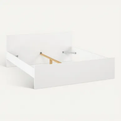 Lit 180x200 cm BEST blanc mat vue 3/4