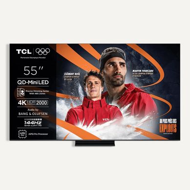 Téléviseur 4K 55'' 140 cm TCL 55QLED810K Téléviseur 4K 55'' 140 cm TCL 55QLED810K vue de face