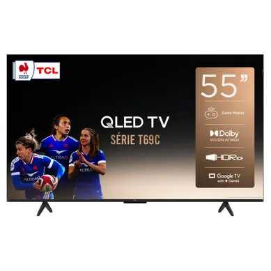Téléviseur QLED 55'' 140 cm TCL 55T69C vue de face