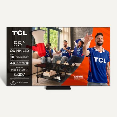 Téléviseur MiniLED 55'' 140 cm TCL 55MQLED80K vue de face