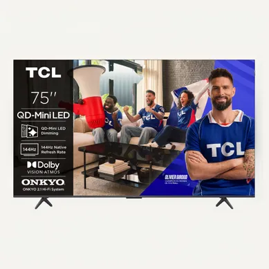 Téléviseur MiniLED 75'' 191 cm TCL 75P89L vue de face