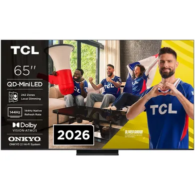 Téléviseur MiniLED 65'' 165cm TCL 65C69K PRO vue de face