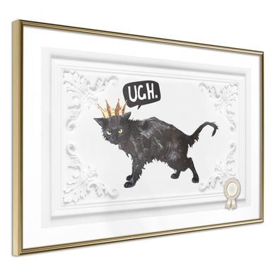Affiche Murale Encadrée "cat Rules I" 60 X 40 Cm Doré