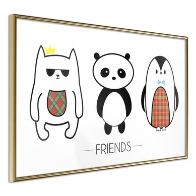 Affiche Murale Encadrée "buddies" 60 X 40 Cm Doré