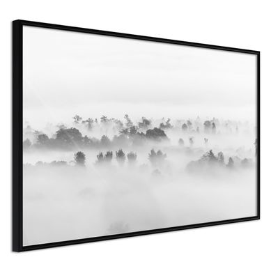 Affiche Murale Encadrée "fog Over The Forest" 90 X 60 Cm Noir