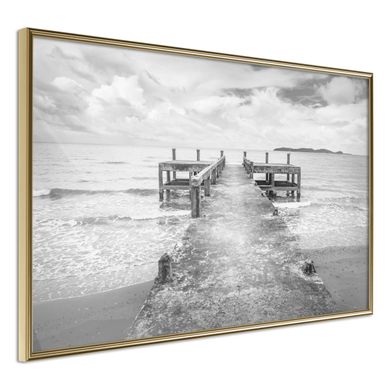 Affiche Murale Encadrée "old Pier" 45 X 30 Cm Doré
