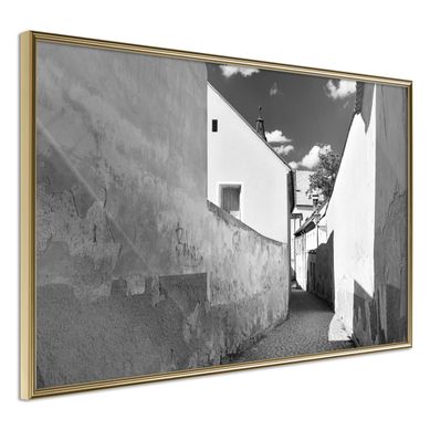 Affiche Murale Encadrée "sunny Day In The Town" 60 X 40 Cm Doré